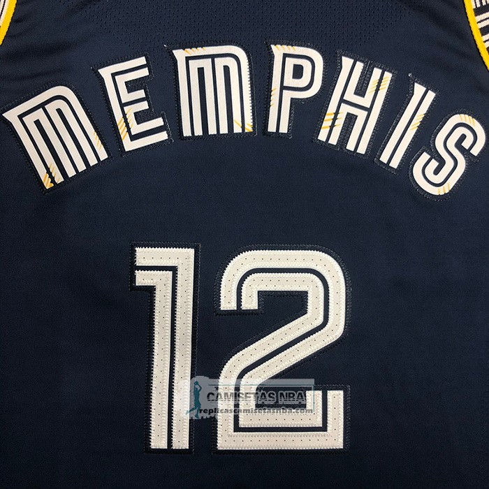 Camiseta Memphis Grizzlies Ja Morant NO 12 Ciudad 2021-22 Autentico Azul